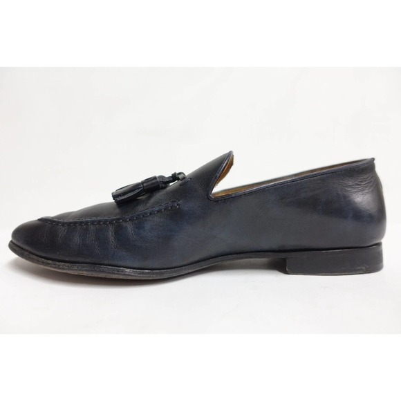 MAGNANNI Men Tassel Loafers Navy Blue Sz 7 M Medium Leather Apron-Toe main image 9